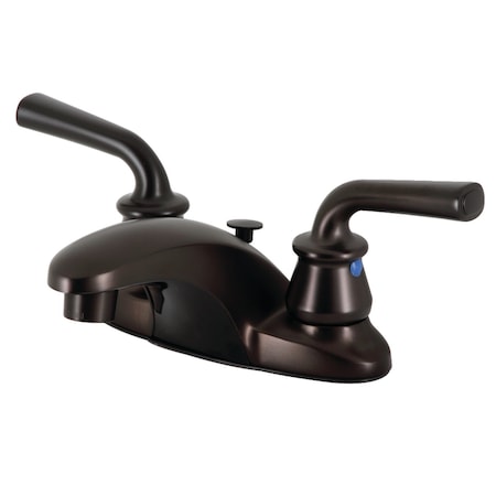 Kingston Brass 4" Centerset Bathroom Faucet with Brass Pop-Up, Oil Rubbed Bronze KB625RXLB